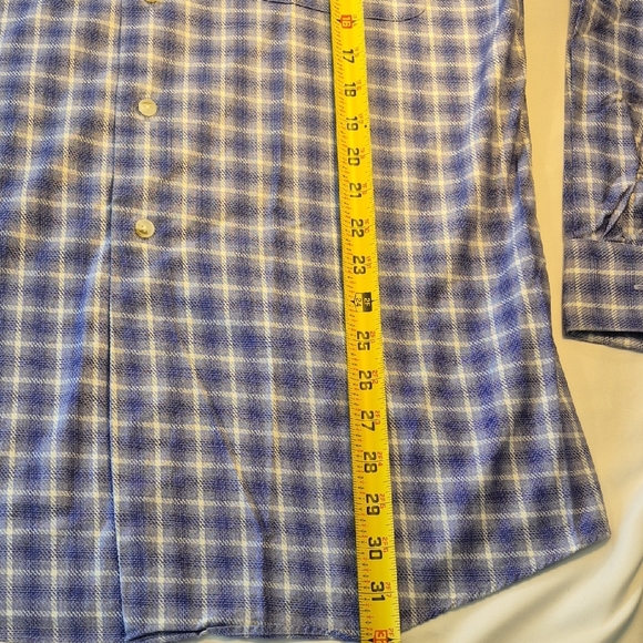 Paul Fredrick Long Sleeve Button Down Purple and White Plaid Men's Shirt - Picture 3 of 15